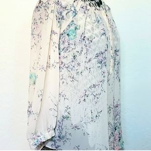 Lauren Conrad Semi Sheer Floral Blouse